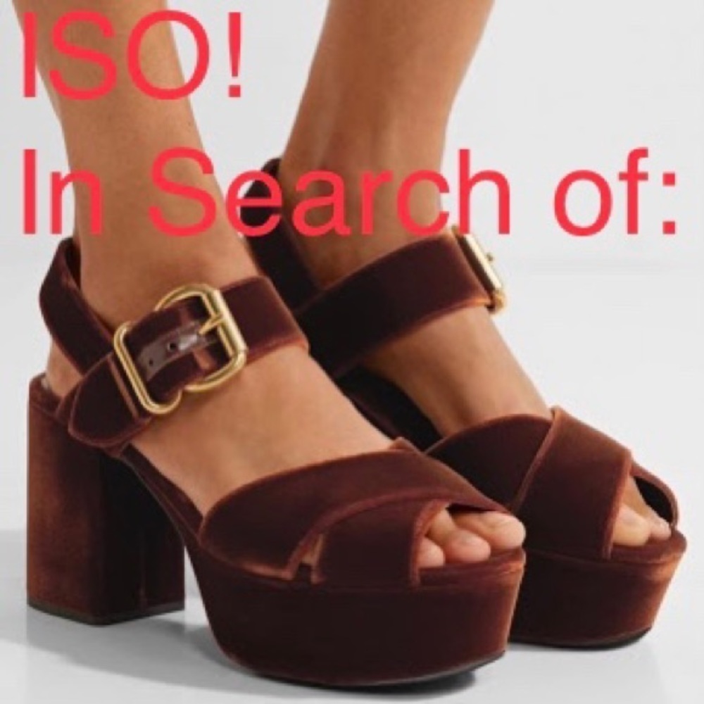 ISO: PRADA Brown Women’s Velvet Platform Sandals